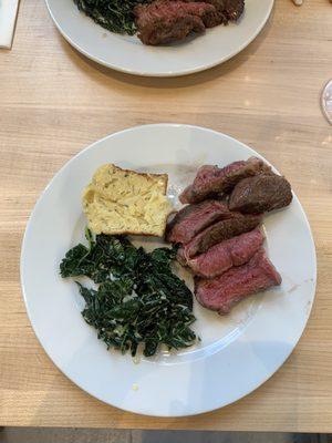 Steak and kale