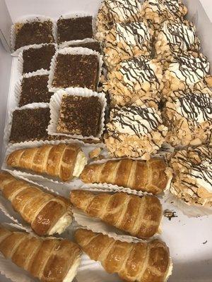 Individual pastries: cream filled cones. Kiev cakes