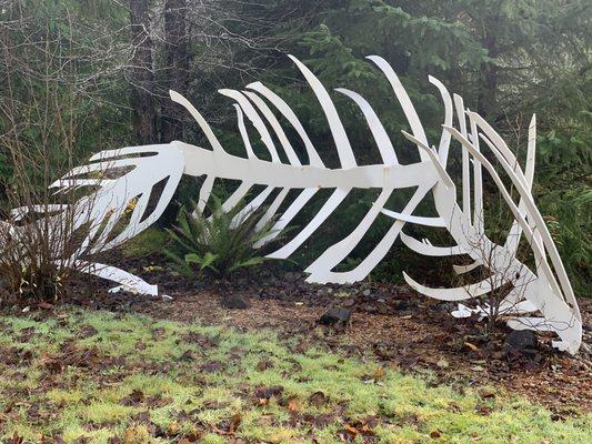 Fish bones sculpture