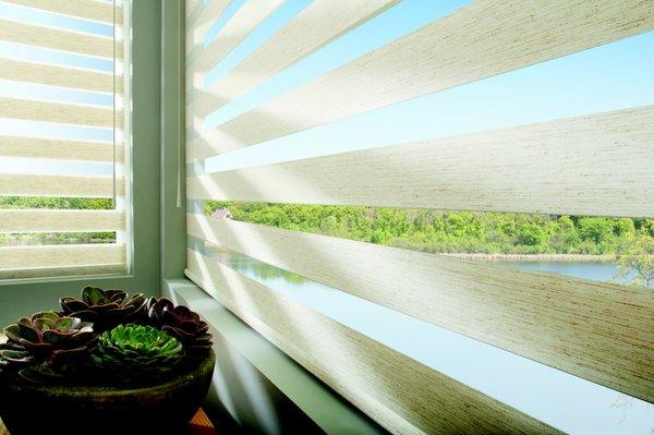 Designer banded shades by Hunter Douglas.