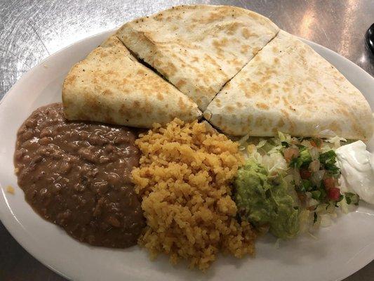 Beer or chicken Fajita Quesadilla!