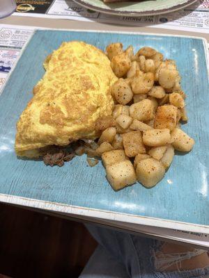 Cheesesteak omelet