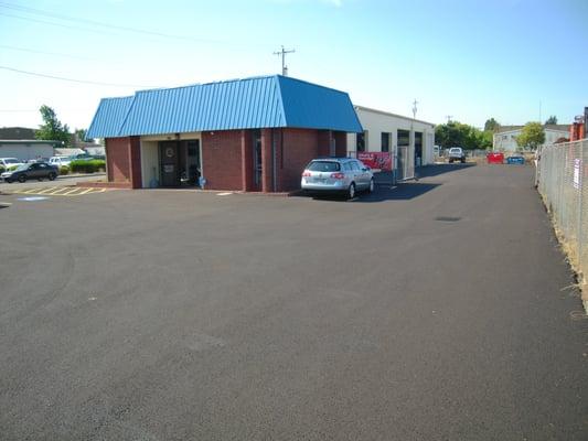 Front and side shot of building.