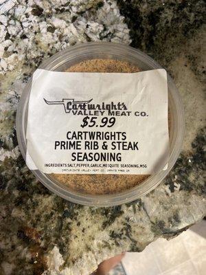 Don't forget their seasoning to complete your perfect steak experience.