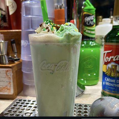 "Luck of the Irish" Mint Pistachio Vanilla Ice Cream Soda