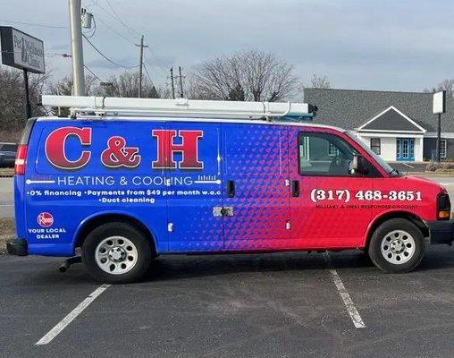 C&H Heating and Cooling Anderson, IN Company Van