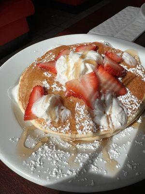 Strawberry and Whipped Cream pancakes