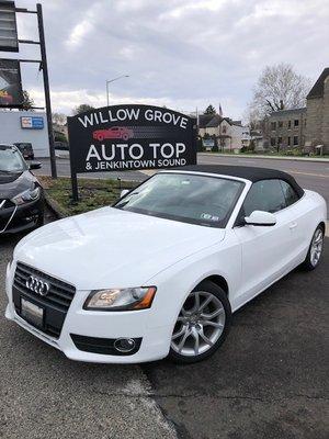 2011 Audi A5 new canvas top with full detail at Willow Grove Auto Tops