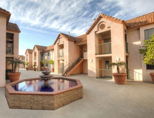 Interior courtyard and fountain.