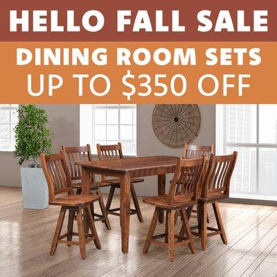 Hello Fall Sale dining room furniture.