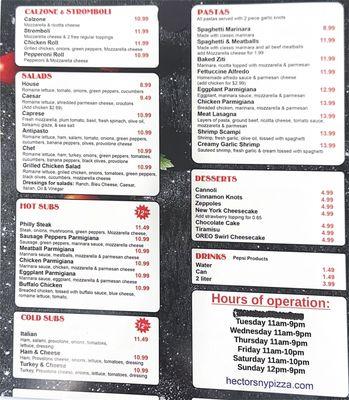 HectorsNYpizza Menu