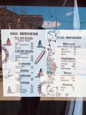 Nails Services, Hair Services, Tanning, Waxing