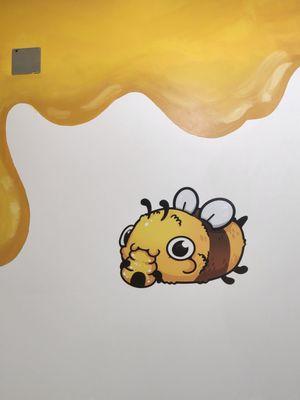 Cute bee on the wall