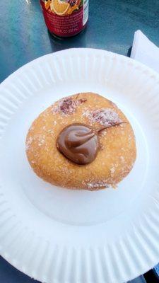 Nutella Bomboloni $5.51 (11/23/22). @CasaToscanaNYC @BryantParkNYC @BankOfAmerica #WinterVillage #NewYorkCity #FoodPorn