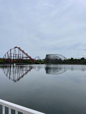 Reflections (with fellow coaster Wolverine Wildcat)