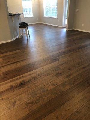 Hickory hardwood flooring installed in Palencia home by Dan's Floor Store 904.887.8303.