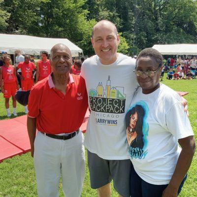 Sec. of State Jesse White, Law Guru Larry Disparti and VIP Ambassador Valerie Griffin at the back pack rally 2023.