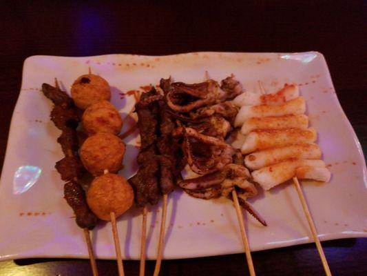 Just a few of the skewers we ordered.