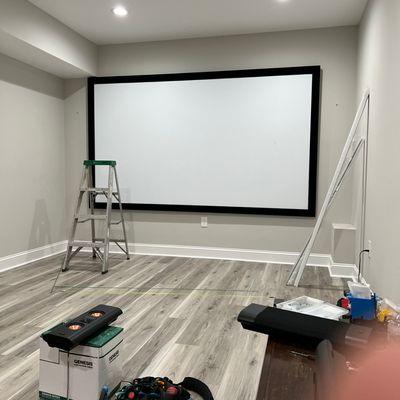 Home Theater installed in the basement