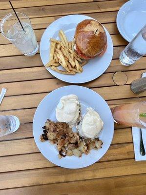 Crab cake sandwich & fries, crab cake benedict w/ home fries