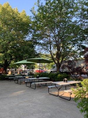 Seating area for Basecamp & Waffles and Grilled Cheese Shack