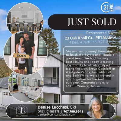 JUST SOLD - 23 Oak Knoll Ct, PETALUMA