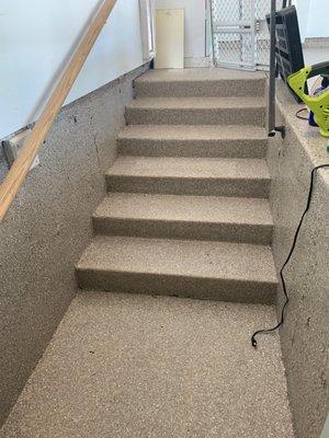 These is my garage stairs with the new flooring