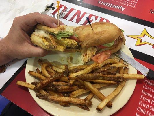 Grilled chicken po boy.