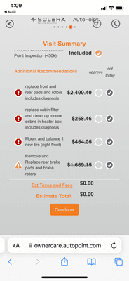 estimated cost to address issues