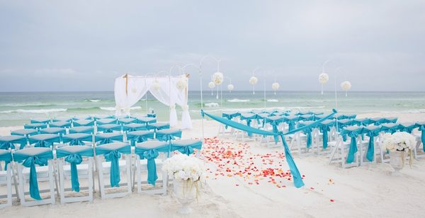 Turquoise beach wedding in St Augustine