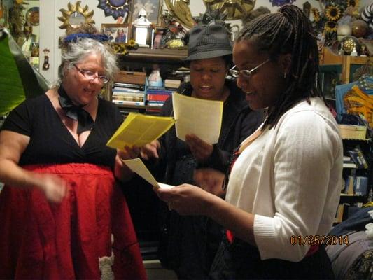 Rehearsing for a Barbershop Trio