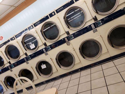 Wall of dryers