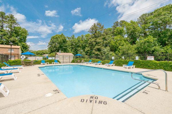 Swimming Pool at the Chateau Apartments in Carrboro, NC