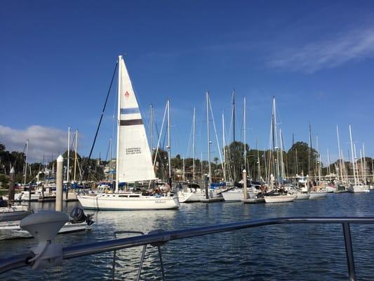 The second yacht coming behind us from the docks