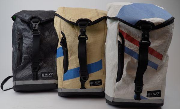 Drop Liner Backpacks from recycled sailcloth