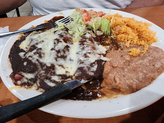 Chicken mole enchiladas