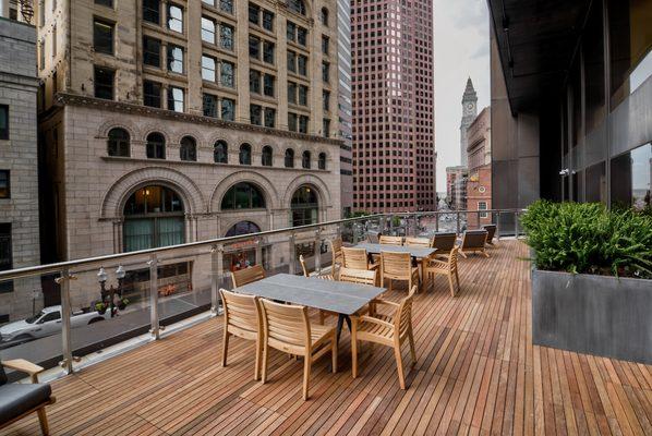 The Terrace is a lovely event space to indulge in the view of the historic Old State House.