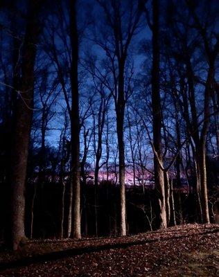 Last of the Christmas Eve sunset from the parking lot of the EESP office.