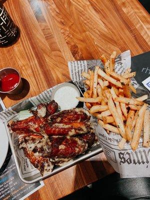 Wings and fries