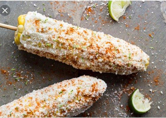 Mexican Street corn served whole or in a cup