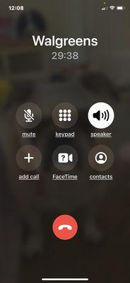 This is the timer almost 30 minutes on hold. Then she answers another 5 minutes I hung up.