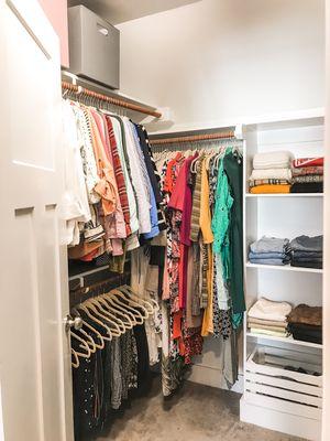 Organized master closet