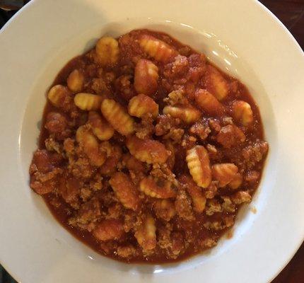 Gnocchi with meat sauce