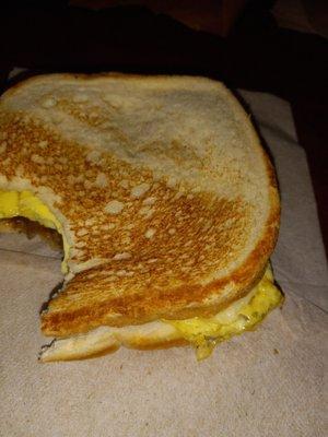 Supposed to be grilled cheese sausage breakfast sandwich