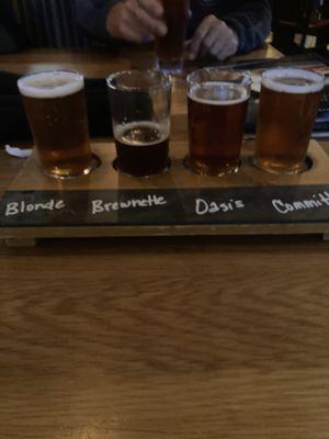 Flight of beer.