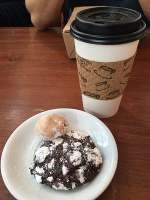 Russian tea cake, chocolate crinkle, coffee