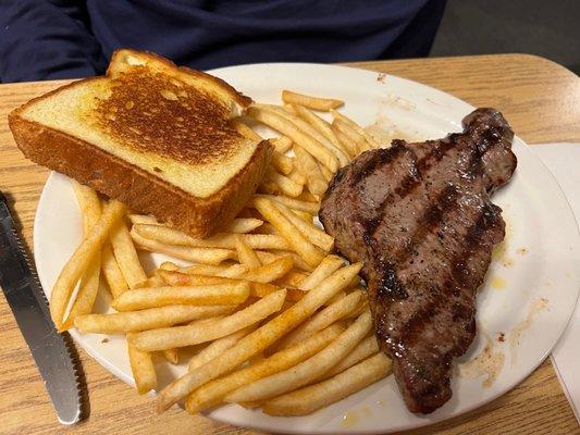 NY strip with fries