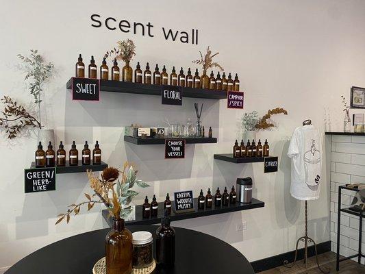 The scent wall. Chose what you like up to 3 scents.