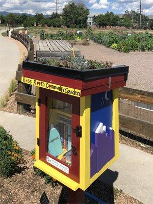 No job too small. Green roof for this little library.