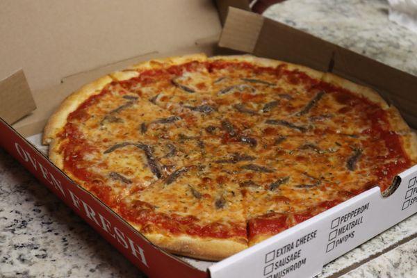 Cheese Pizza with Anchovies